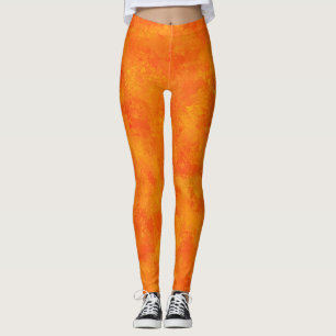 Orange Abstract Pattern Leggings