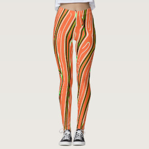 Orange abstract pattern "Ratti_Creative_Arts" Leggings
