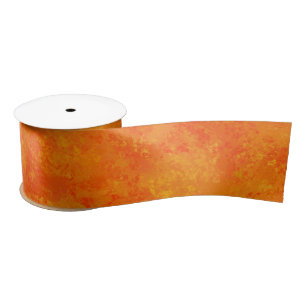 Orange Abstract Pattern Satin Ribbon