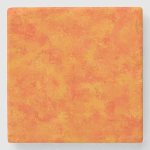 Orange Abstract Pattern Stone Coaster