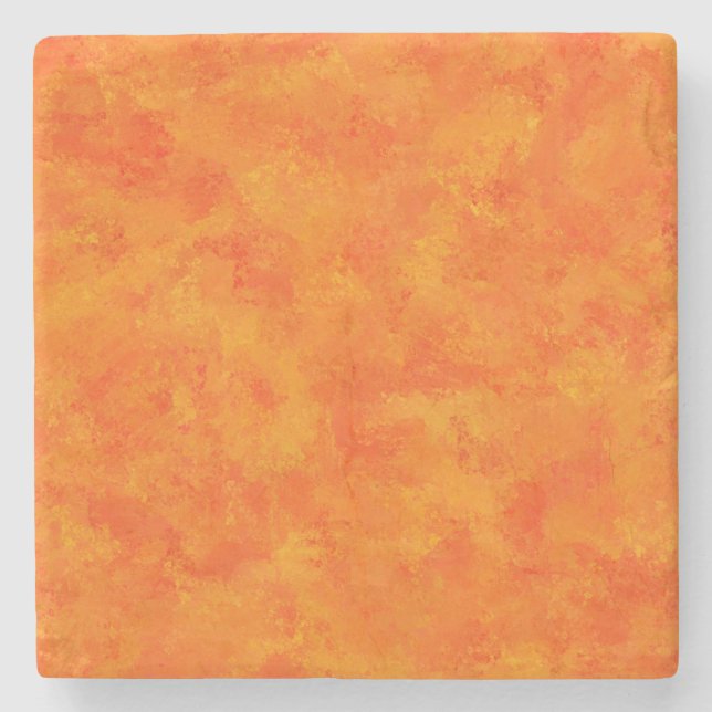 Orange Abstract Pattern  Stone Coaster (Front)