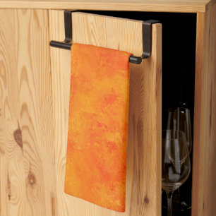 Orange Abstract Pattern  Tea Towel