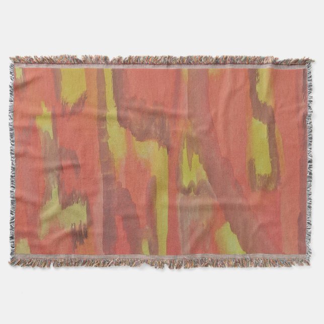 Orange Abstract Print  Throw Blanket (Front)