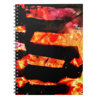 Orange abstract,Spiral Photo Notebook,Strips rosy Notebook