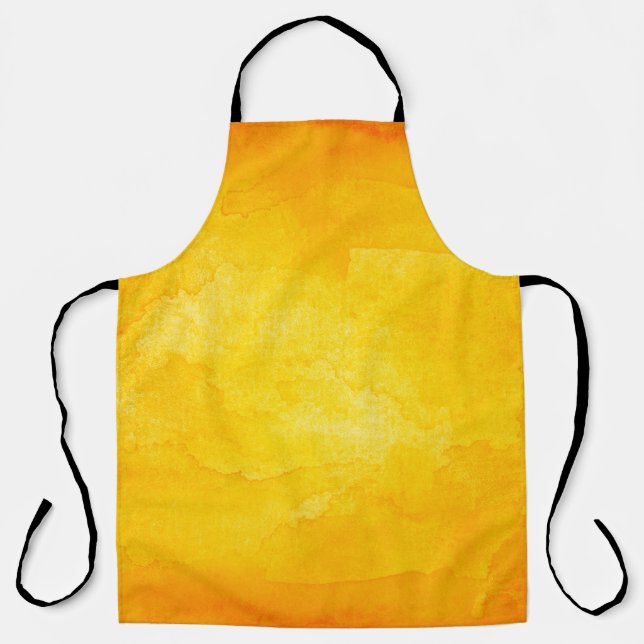 Orange abstract watercolor macro texture backgroun apron (Front)