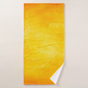 Orange abstract watercolor macro texture backgroun bath towel