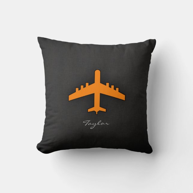 Orange Aeroplane Cushion (Front)