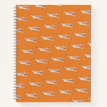 Orange aeroplane notebook, Beechcraft Bonanza