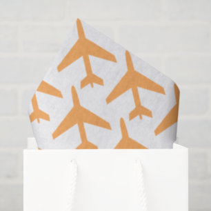 Orange Aeroplanes Travel Airline Pilot Adventure Tissue Paper