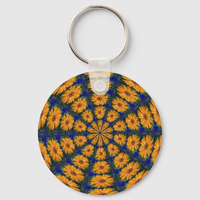Orange African Daisy  Keychain (Front)