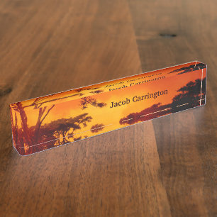 Orange African Sunset Nameplate