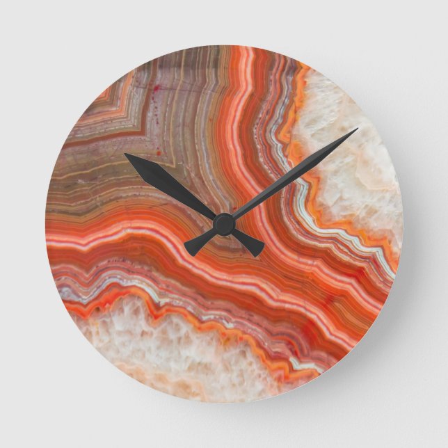 Orange Agate Round Clock (Front)