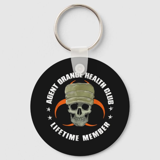 Orange Agent Health Club Lifetime Member Vietnam V Key Ring (Front)