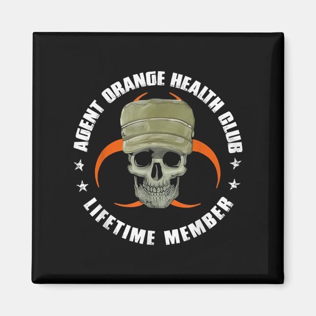 Orange Agent Health Club Lifetime Member Vietnam V Magnet (Front)