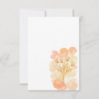 Orange Alcohol Ink Flower RSVP Card