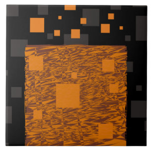 Orange alert float abstract Halloween black box Ceramic Tile