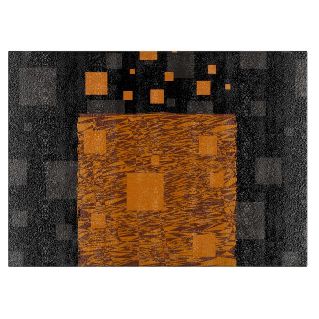Orange alert float abstract Halloween black box Cutting Board (Front)
