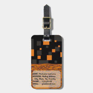 Orange alert float abstract Halloween black box Luggage Tag