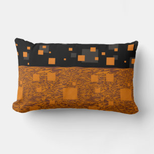 Orange alert float abstract Halloween black box Lumbar Cushion