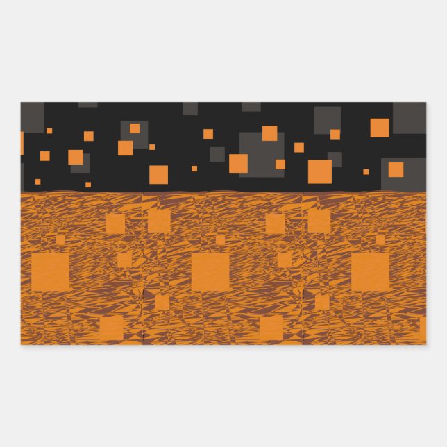 Orange alert float abstract Halloween black box Rectangular Sticker (Front)