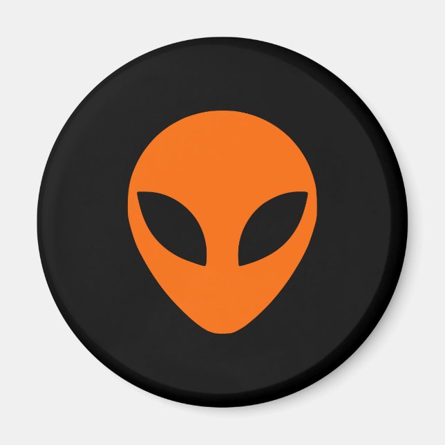 Orange Alien Head Magnet (Front)