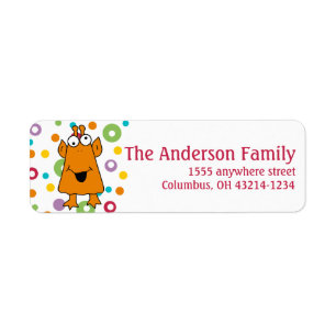 Orange Alien Return Address Labels d1