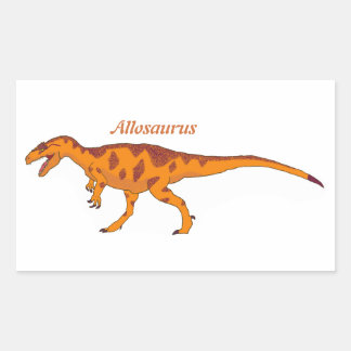 Orange Allosaurus Left Rectangular Sticker