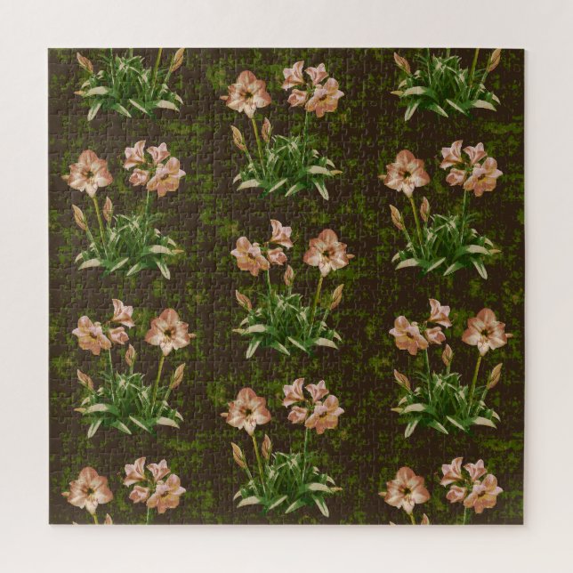 Orange Amaryllis Floral Jigsaw Puzzle (Vertical)
