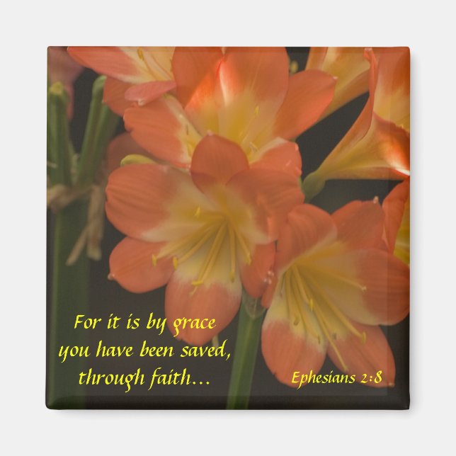 Orange Amaryllis Magnet (Front)