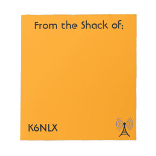 Orange Amateur Radio Call Sign Notepad