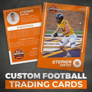 Orange American Football Player Trading Card