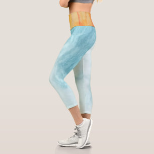 Orange And Abstract Capri Leggings