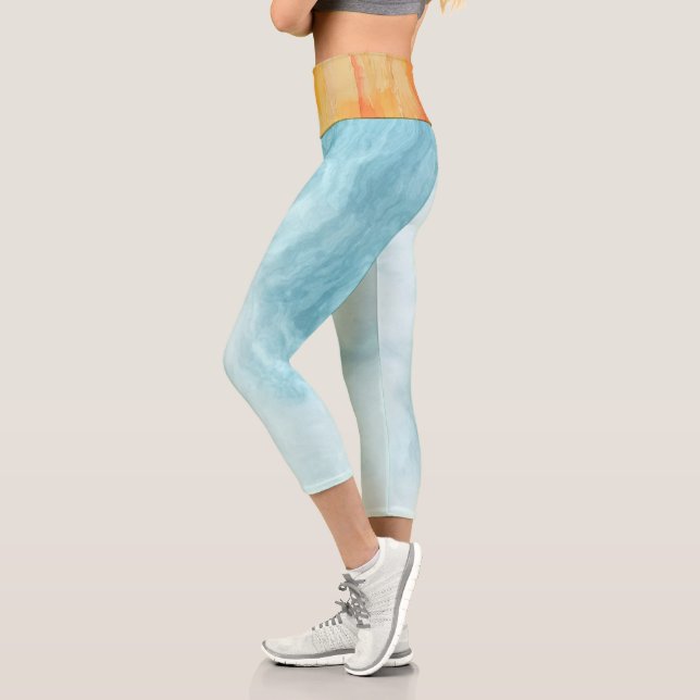Orange And Abstract  Capri Leggings (Left)