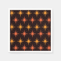 Orange and Amber Starburst Mid Century Modern 