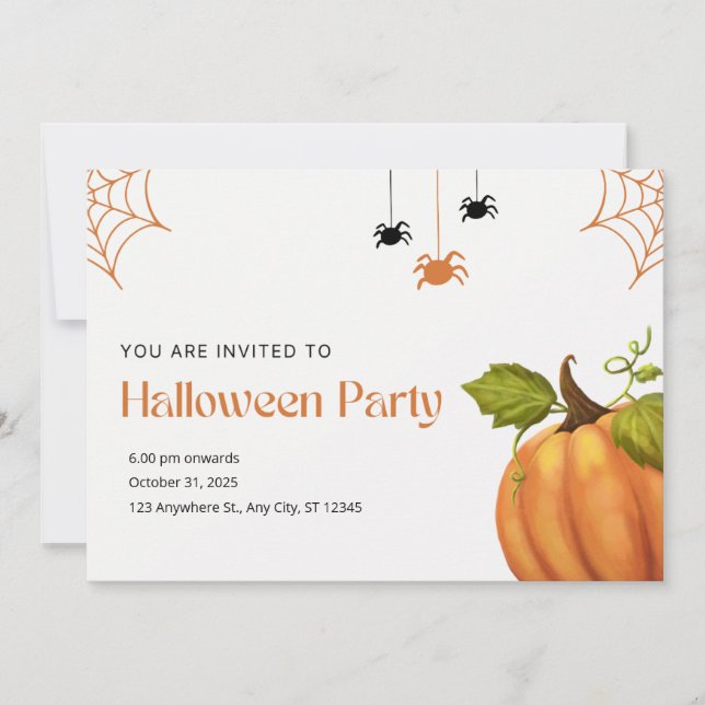 Orange and Beige Illustrative Happy Halloween (Front)