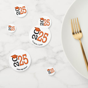 Orange and Black 2025 Graduation  Confetti