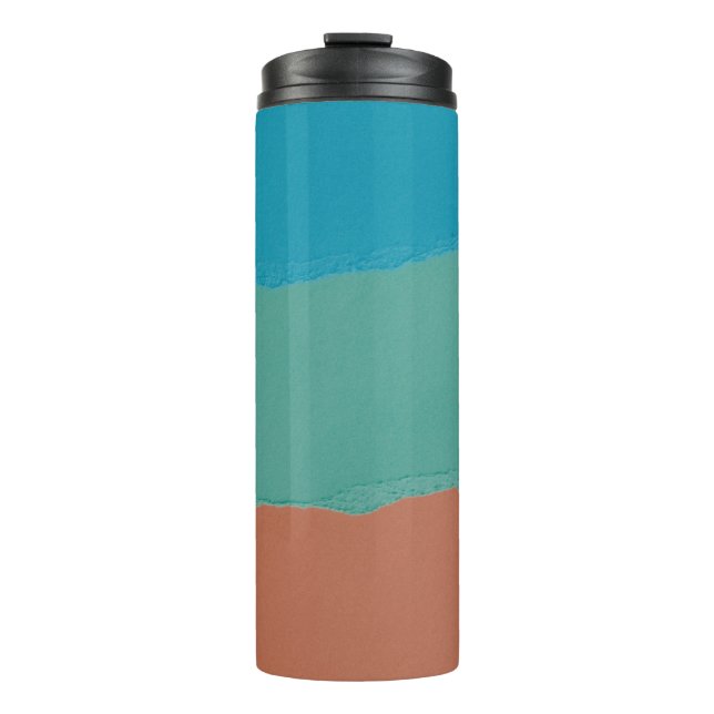 Orange and black abstract painting thermal tumbler (Front)
