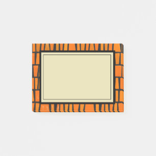 Orange and black african tribal pattern post-it notes
