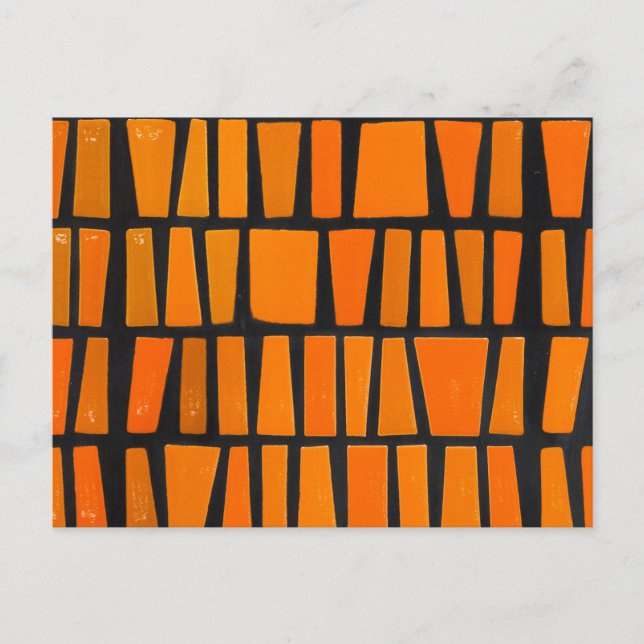 Orange and black african tribal pattern postcard (Front)