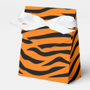 Orange and Black Animal Print Tiger Stripes Favour Box