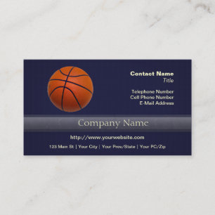 Orange and Black Basketball Business Card