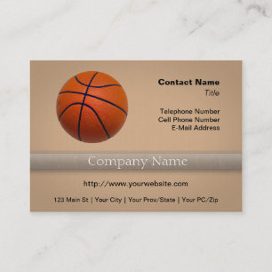 Orange and Black Basketball Business Card