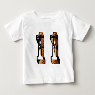 Orange And Black Basketball Number 11, Baby T-Shirt