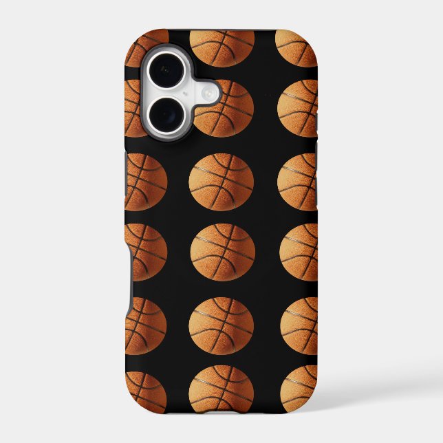 Orange And Black Basketball Pattern, (Back)