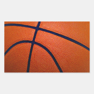 Orange and Black Basketball Rectangular Sticker