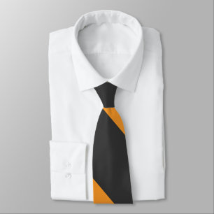 Orange and Black Broad University Stripe Tie