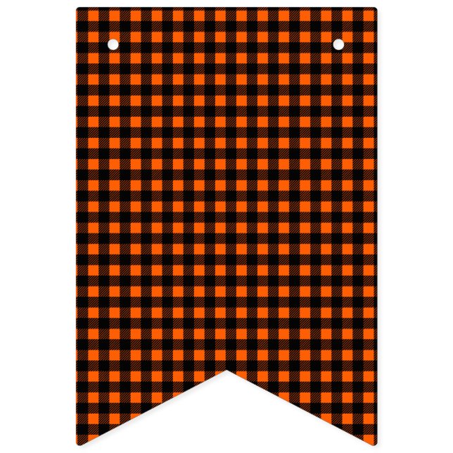 Orange and black buffalo plaid bunting  (Eleventh Flag)