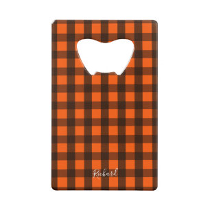 Orange and Black Checker Bottle Opener