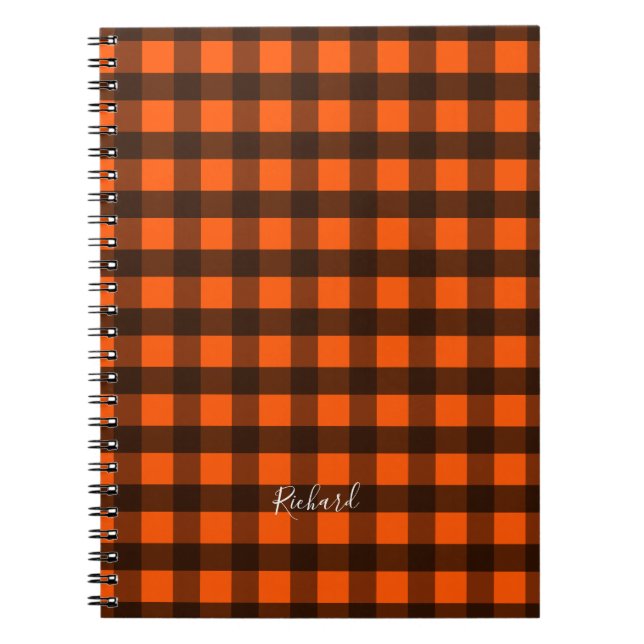 Orange and Black Checker Notebook (Front)
