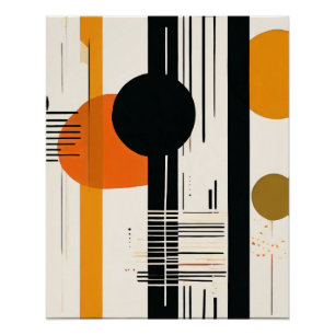 orange and black circles and squares poster